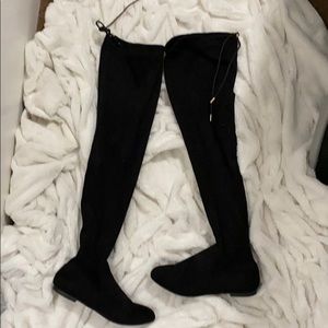 Thigh high faux suede boots